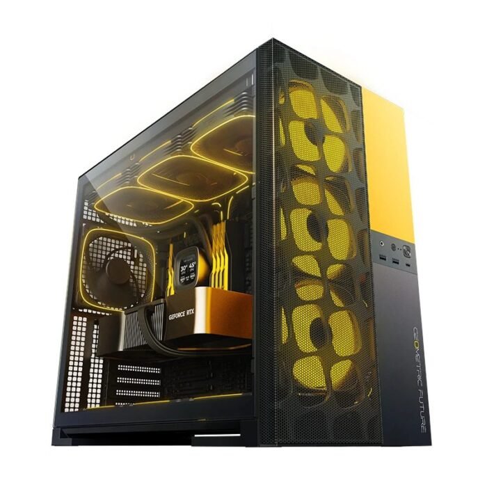 Geometric Future кутия Case EATX - Model 5 Vent Black/Yellow - 5 x 140 mm aRGB fans included - Image 1