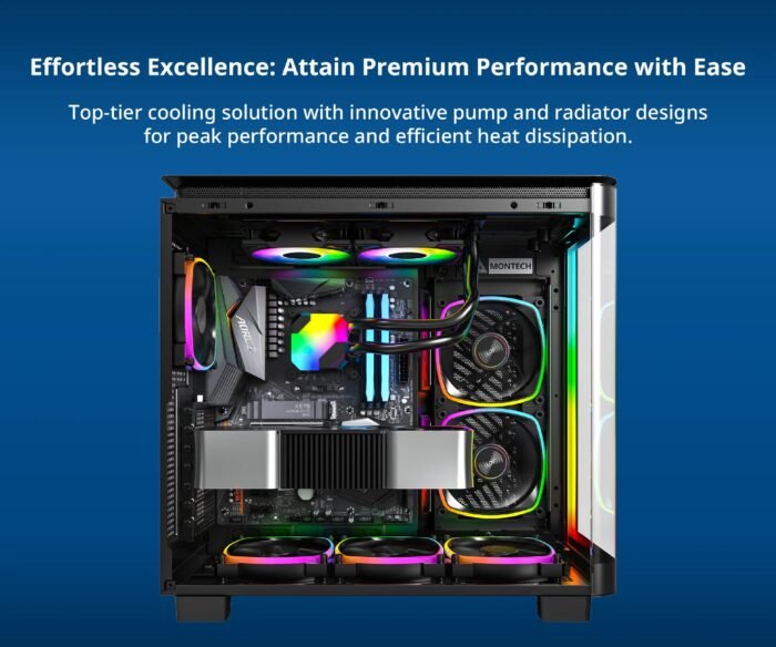 Montech водно охлаждане Hyper Flow ARGB 240, CPU Liquid Cooler, Black - Image 2