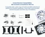 Montech водно охлаждане Hyper Flow ARGB 240, CPU Liquid Cooler, Black - Image 5