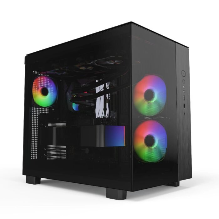 Montech кутия KING 65 Pro, Dual Chamber Mid-tower Case, 3 ARGB Fans, Black - Image 1