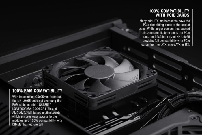 Noctua Охлаждане CPU Cooler NH-L9x65 chromax.black - LGA1851/1700/1200/AM5 - Image 6