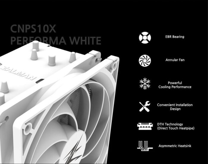Zalman охладител за процесор CPU Cooler CNPS10X PERFORMA WHITE - Image 5