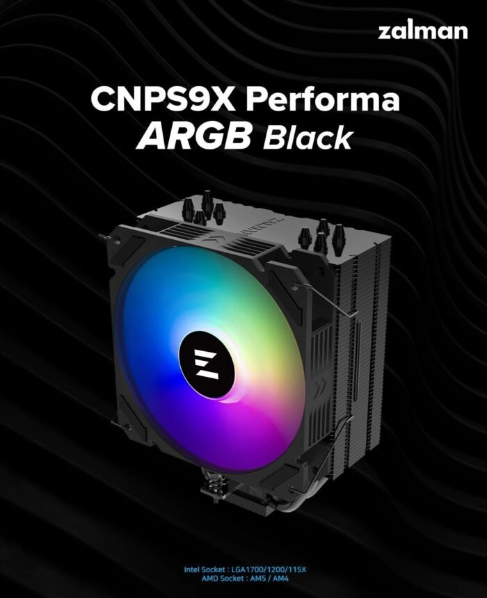 Zalman охладител за процесор CPU Cooler CNPS9X PERFORMA ARGB BLACK - aRGB - LGA1700/AM5 - Image 6