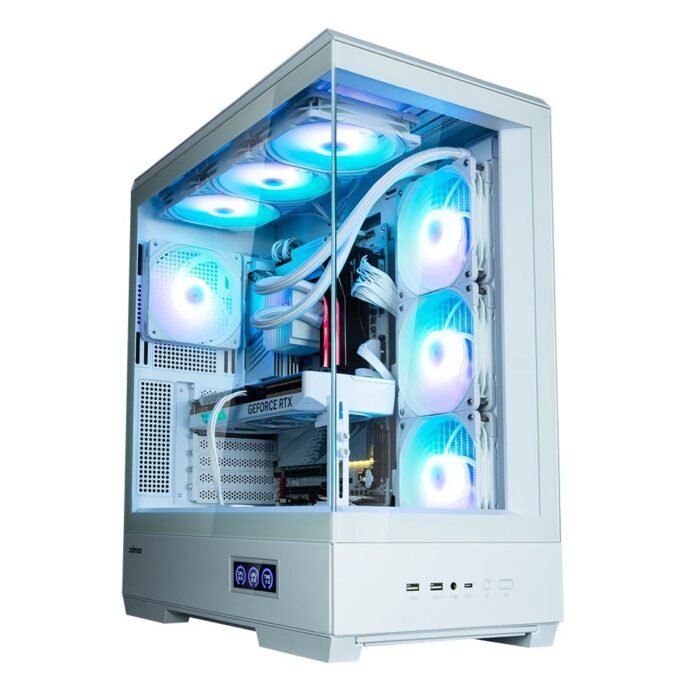 Zalman кутия Case ATX - P50 DS White - Digital Display, Addressable RGB - Image 1