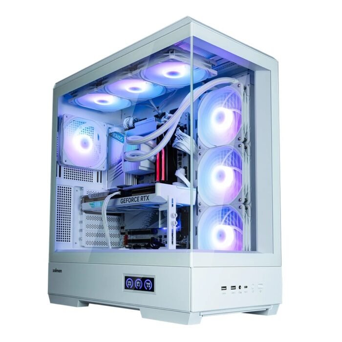 Zalman кутия Case ATX - P50 DS White - Digital Display, Addressable RGB - Image 2