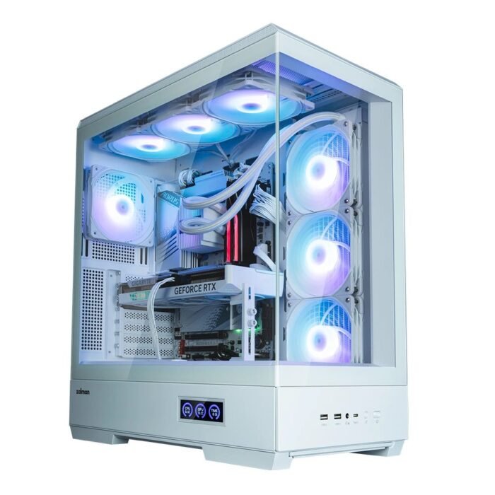 Zalman кутия Case ATX - P50 DS White - Digital Display, Addressable RGB - Image 3