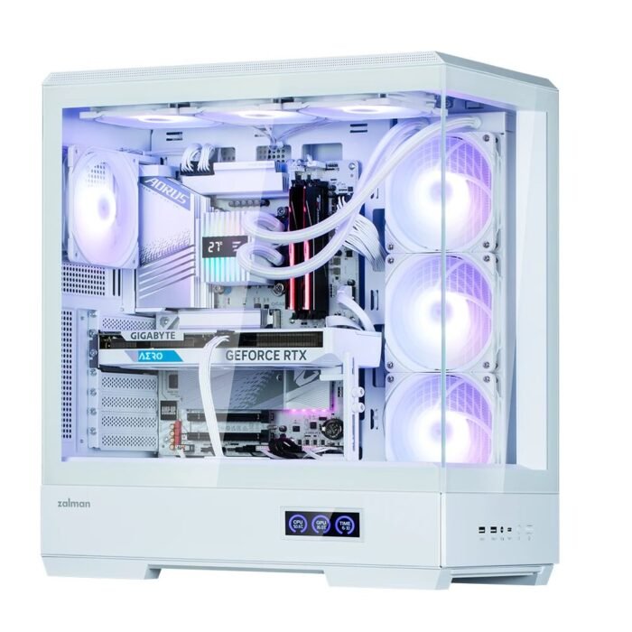 Zalman кутия Case ATX - P50 DS White - Digital Display, Addressable RGB - Image 4