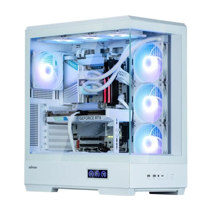Zalman кутия Case ATX - P50 DS White - Digital Display, Addressable RGB - Image 5