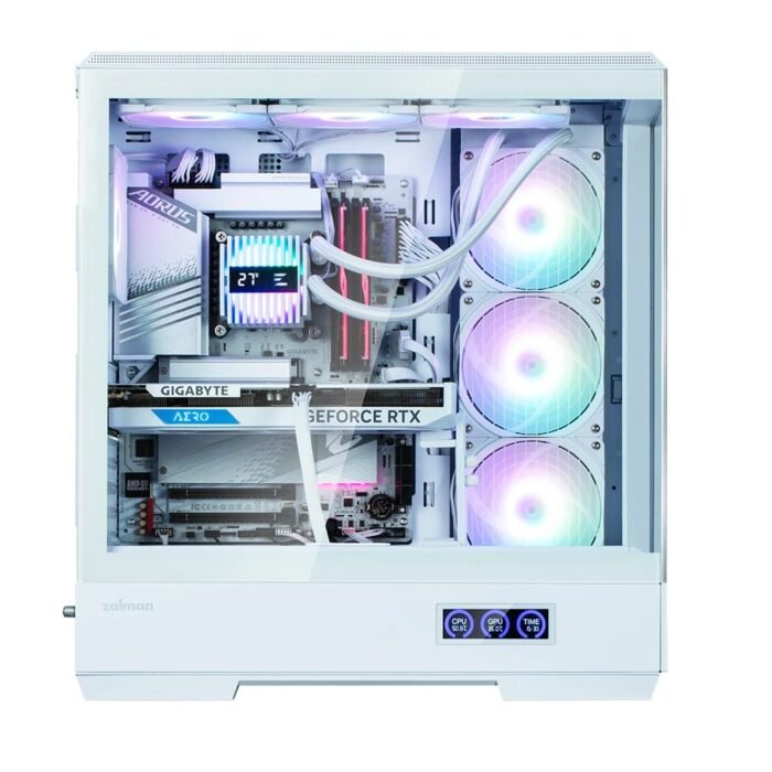 Zalman кутия Case ATX - P50 DS White - Digital Display, Addressable RGB - Image 6