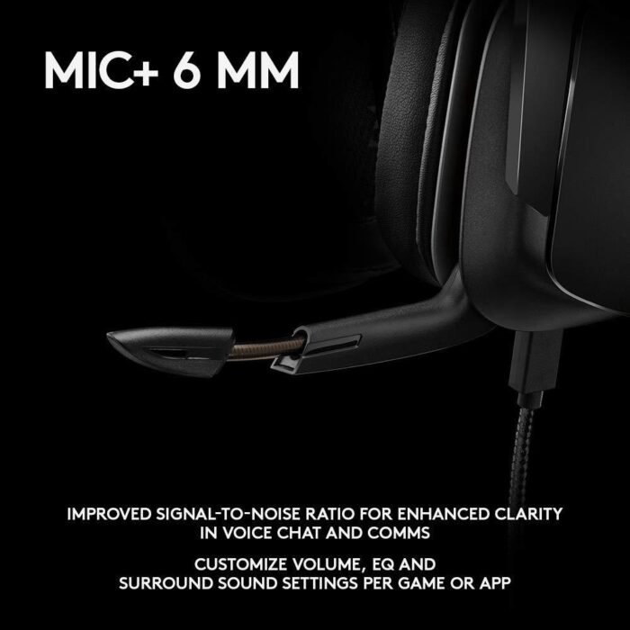Геймърски слушалки Logitech,  G935 7.1 Wireless 7.1 Surround Lightsync, Безжични, Черни - Image 7