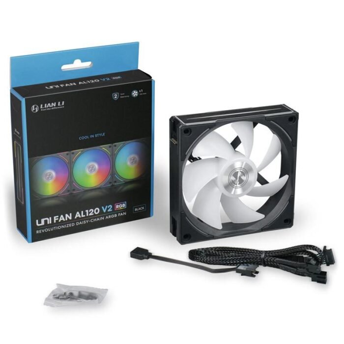 Вентилатор Lian Li UNI AL120 V2, ARGB, Черен - Image 5