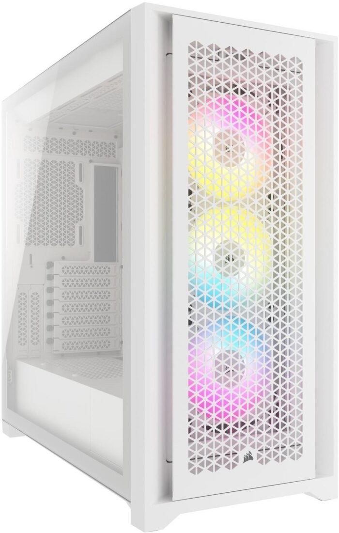 Кутия Corsair iCUE 5000D RGB Airflow Mid Tower, Tempered Glass, Бяла - Image 1