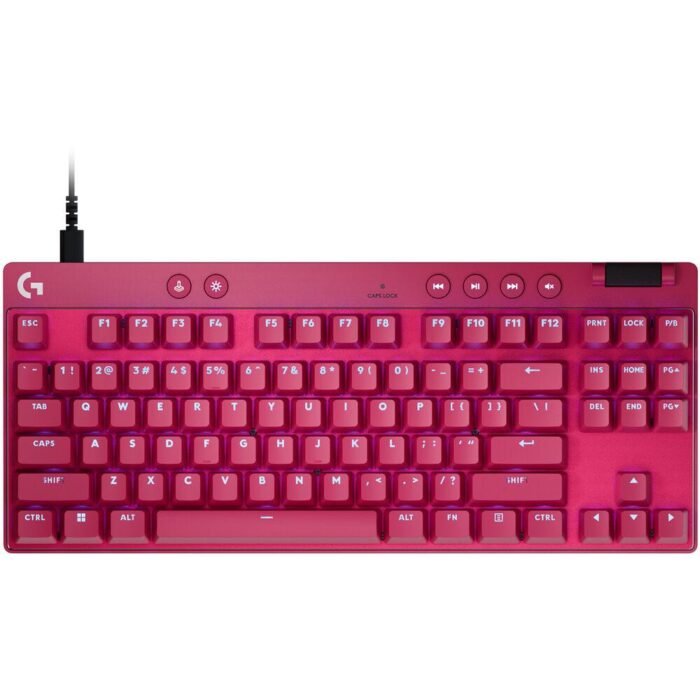 Геймърска механична клавиатура Logitech G Pro X RAPID TKL, Magnetic Analog Switch, Magenta - Image 1