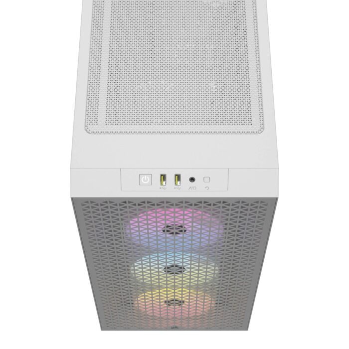 Кутия Corsair 3000D RGB Airflow Mid Tower, Бял - Image 3