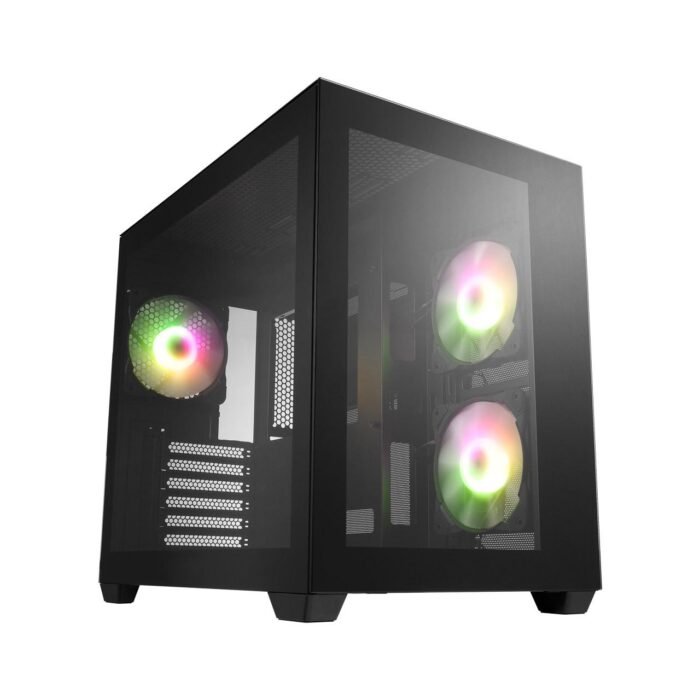 Кутия FSP CMT380 Black ARGB TG, ATX Mid Tower, Черна - Image 1