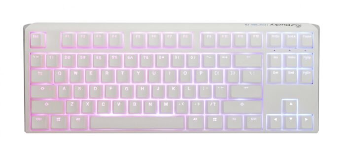 Геймърскa механична клавиатура Ducky One 3 Pure White TKL Hotswap Cherry MX Silent Red, RGB, PBT Keycaps - Image 1
