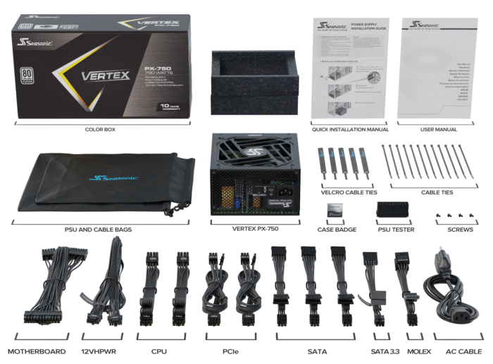 Захранващ блок Seasonic VERTEX PX-750, 750W, 80+ Platinum - Image 7