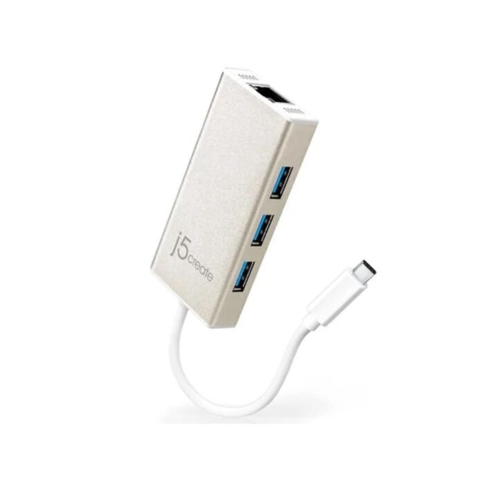 Хъб 3-портов J5create JCH471, USB-C 3.1, USB-A 3.0, Gigabit Ethernet - Image 1