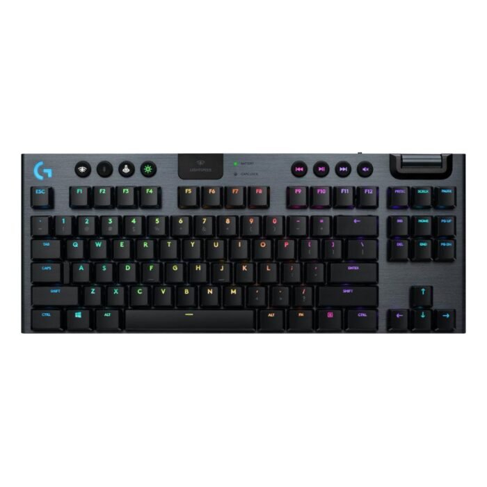 Безжична геймърска механична клавиатура Logitech, G915 TKL Black Lightsync RGB, GL Linear суичове - Image 1