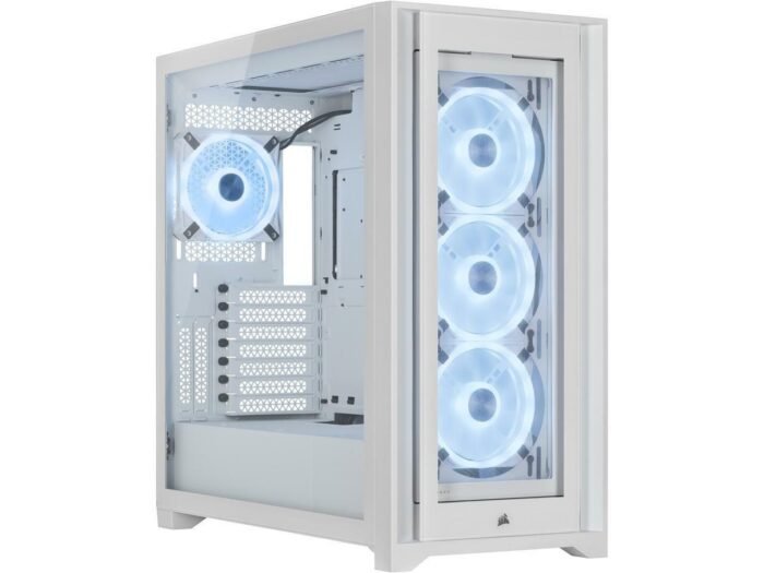 Кутия Corsair iCUE 5000X RGB QL Edition Mid Tower, Tempered Glass, Бяла - Image 1