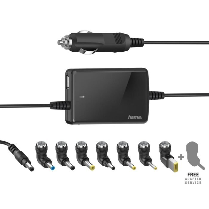 Универсално зарядно за лаптоп HAMA, за кола, вх.12-15 V, изх.15-19 V/70W, 200008 - Image 1