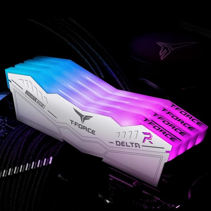 Памет Team Group T-Force Delta RGB White DDR5 32GB (2x16GB) 6000MHz CL38 - Image 4