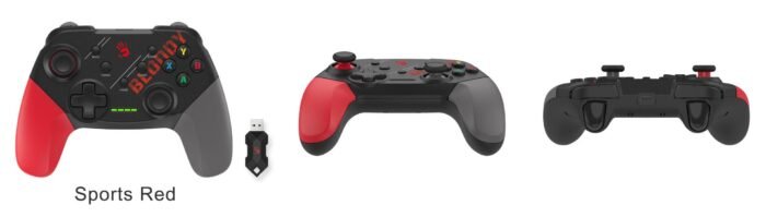 Геймърски контролер A4tech Bloody GPW50, Dual-mode жичен и безжичен, Червен - Image 1