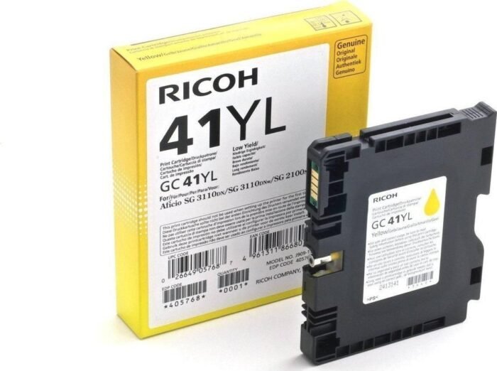 Мастило гел RICOH GC 41YL, GelJet SG 2100N/2100DN, 600 копия, Yellow - Image 1