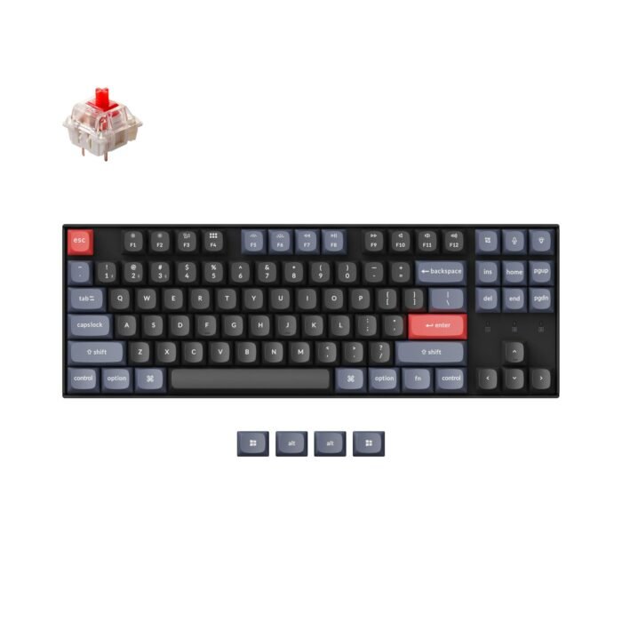 Геймърска механична клавиатура Keychron K8 Pro TKL Gateron G Pro(Hot Swappable) Red Switch RGB Backlight Plastic Frame - Image 1