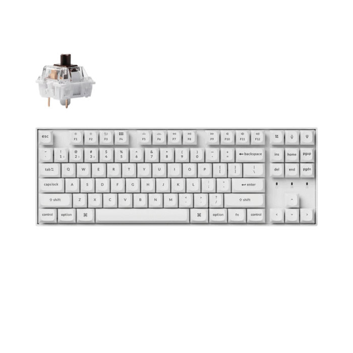 Геймърска механична клавиатура Keychron K8 Pro White K Pro Brown RGB - Image 1