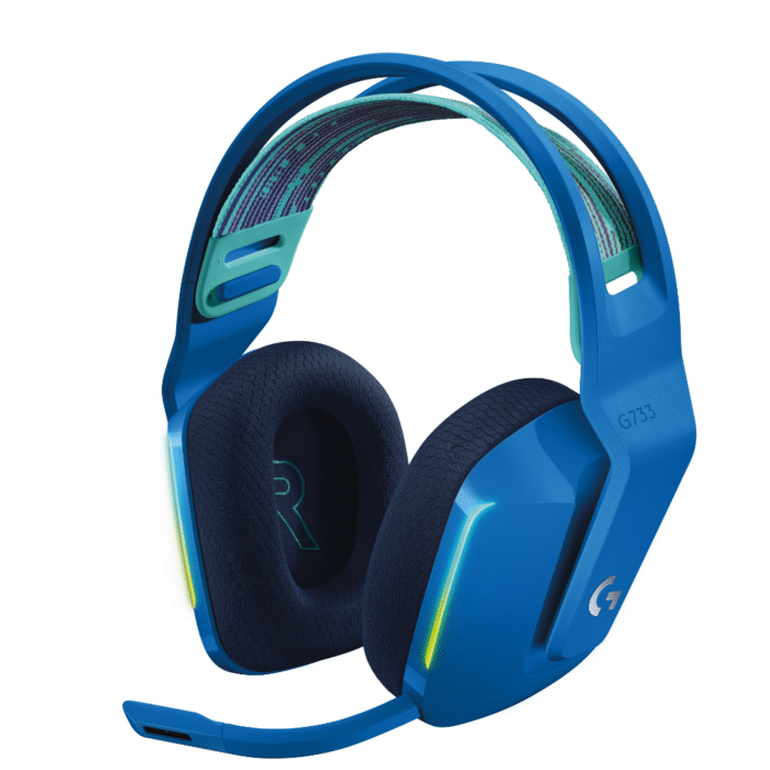 Геймърски слушалки Logitech G733 Blue Lightspeed Wireless RGB, Микрофон, Сини - Image 1