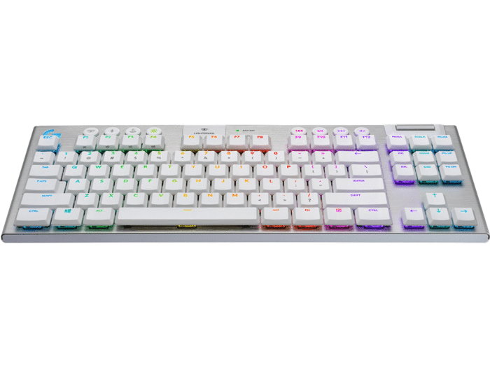 Безжична геймърска механична клавиатура Logitech, G915 TKL White Lightsync RGB, Tactile суичове - Image 2