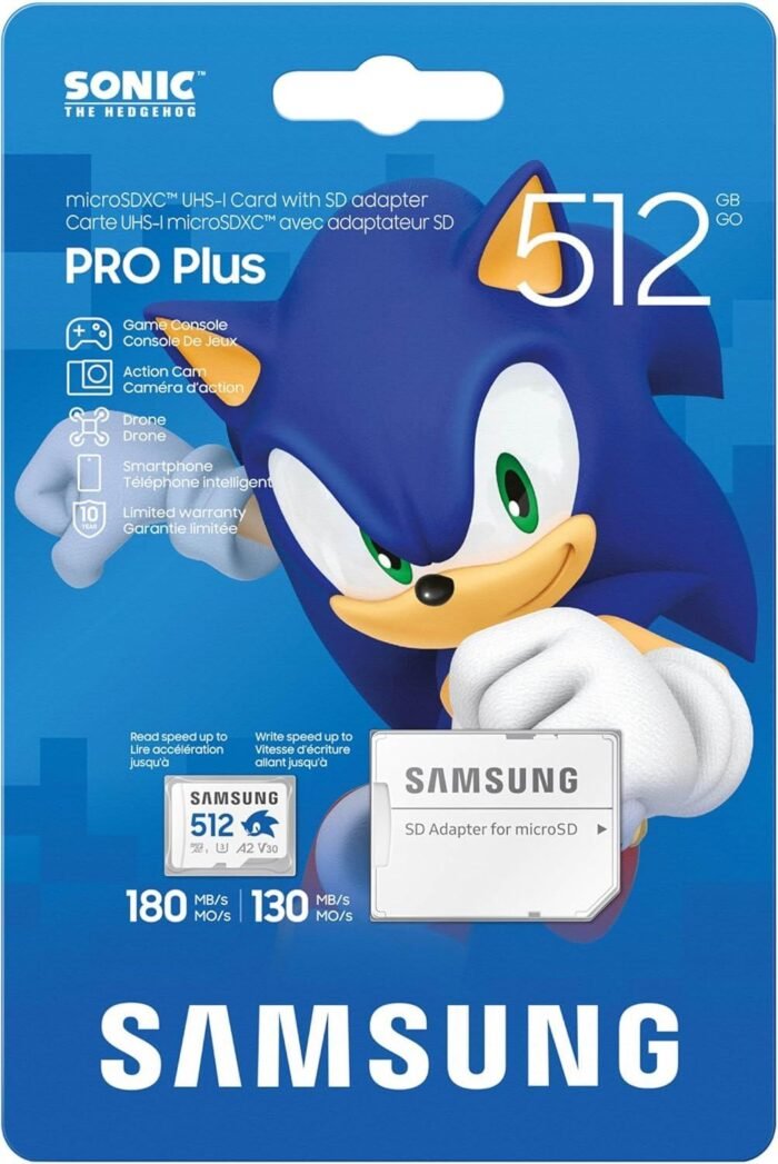 Карта памет Samsung SONIC PRO PLUS, microSDXC, UHS-I, 512GB, Адаптер - Image 1