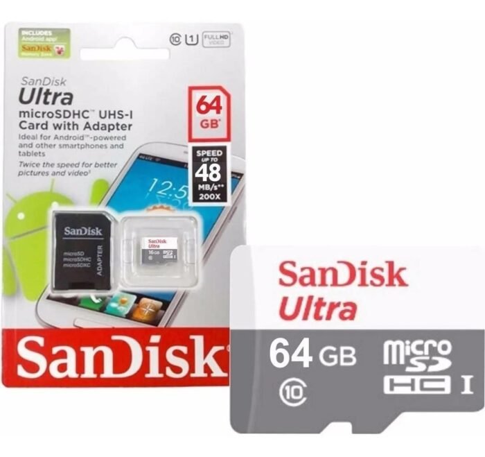 Карта памет SANDISK Ultra microSDHC UHS-I, 64GB - Image 1