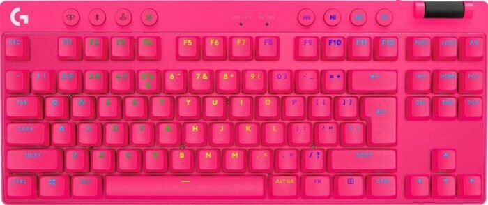 Геймърска механична клавиатура Logitech G Pro X TKL Lightspeed Tactile Switch, Magenta - Image 1