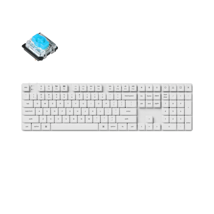 Геймърска механична клавиатура Keychron K5 Pro White, Low Blue Switch - Image 1