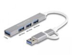USB хъб Delock, USB-C / USB-A - 3 x USB-A 2.0 + 1 x USB-A 5 Gbps - Image 2