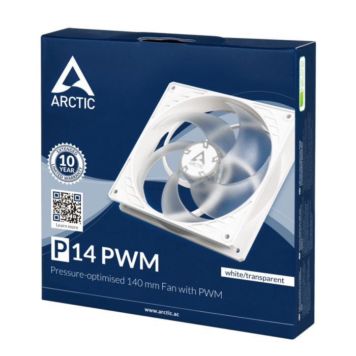 Вентилатор ARCTIC P14 PWM White/Transparent, 140мм - Image 4