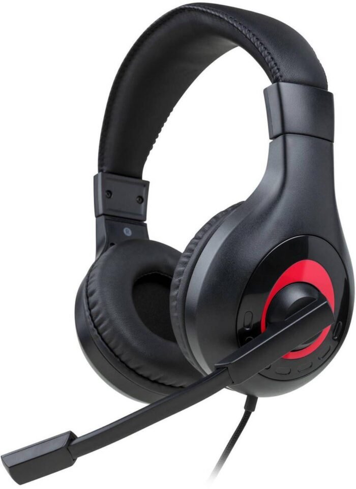 Геймърски слушалки Nacon Bigben Nintendo Switch Headset V1, Микрофон, Черен/Червен - Image 1