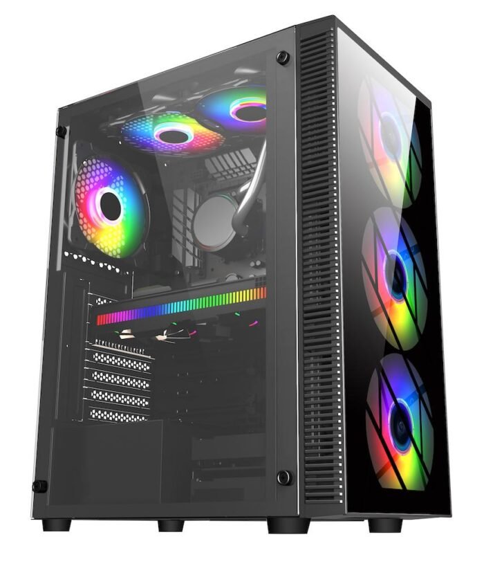 Кутия FSP CMT192 TG ATX Mid Tower, Черна - Image 1