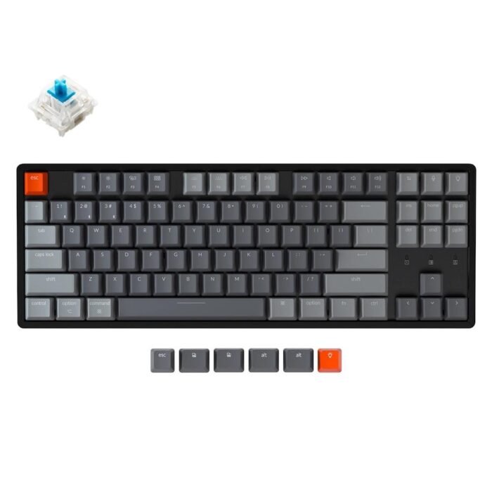 Геймърска Механична клавиатура Keychron K8, Aluminum, Hot-Swappable, TKL Gateron Optical Blue Switch, RGB LED ABS - Image 2