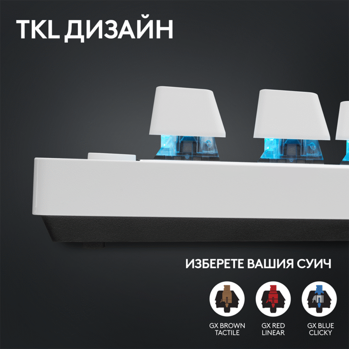 Геймърска механична клавиатура Logitech G Pro X TKL White - Tactile - Image 6