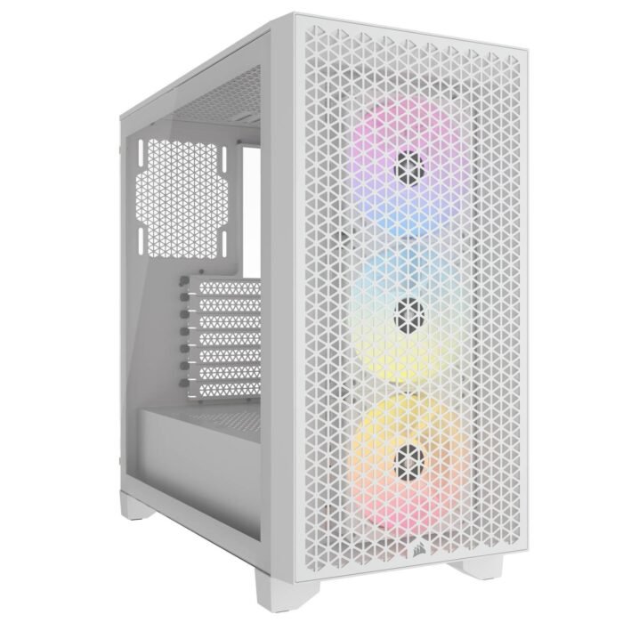 Кутия Corsair 3000D RGB Airflow Mid Tower, Бял - Image 1