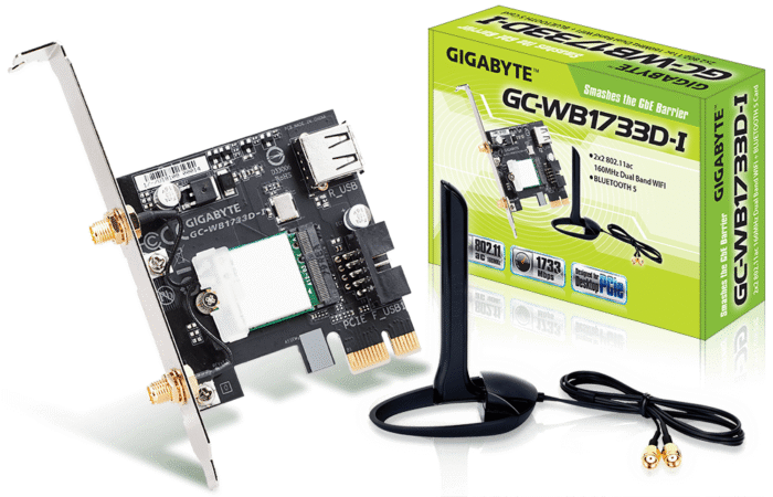 Безжичен PCI Express адаптер Gigabyte GC-WB1733D-I, 2x2 802.11ac 160MHz, Bluetooth 5.0 - Image 1