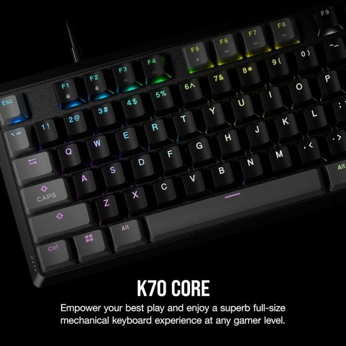Геймърска механична клавиатура CORSAIR K70 Core RGB Corsair Linear Red Switch - Carbon Gray - Image 2