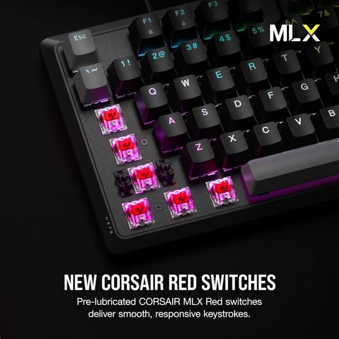 Геймърска механична клавиатура CORSAIR K70 Core RGB Corsair Linear Red Switch - Carbon Gray - Image 3