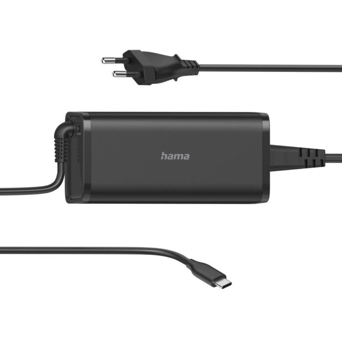 Захранване за лаптоп HAMA универсално, 220V, 5-20V, 92W, USB-C, Power Delivery, Черен - Image 1