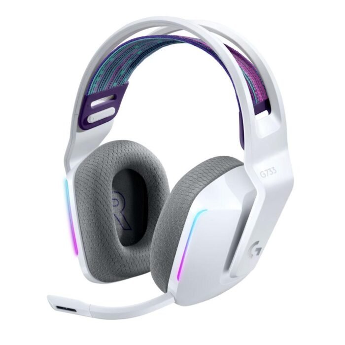 Геймърски слушалки Logitech G733 Lightspeed Wireless RGB, Микрофон, Бели - Image 1