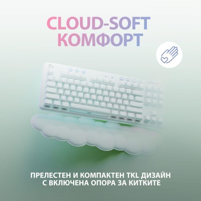 Безжична геймърска механична клавиатура Logitech G G715, TKL, Tactile, RGB LED, US Layout, бяла - Image 6