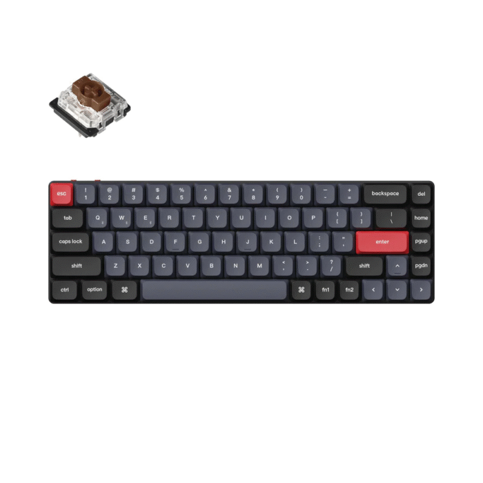 Геймърска Механична клавиатура Keychron K7 Pro QMK/VIA 65% Hot-Swappable Low Profile Gateron Brown Switch RGB Backlight - Image 1